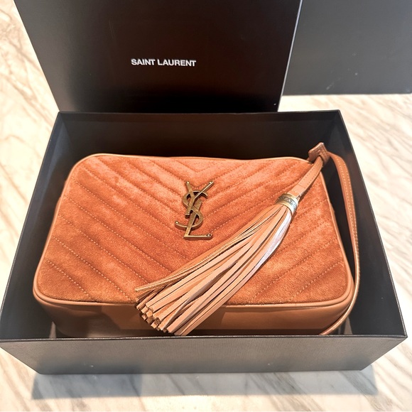 Saint laurent Camera bag in caramel suede - Picture 13 of 15